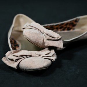 Qupid Tan/Cream Bow Flats